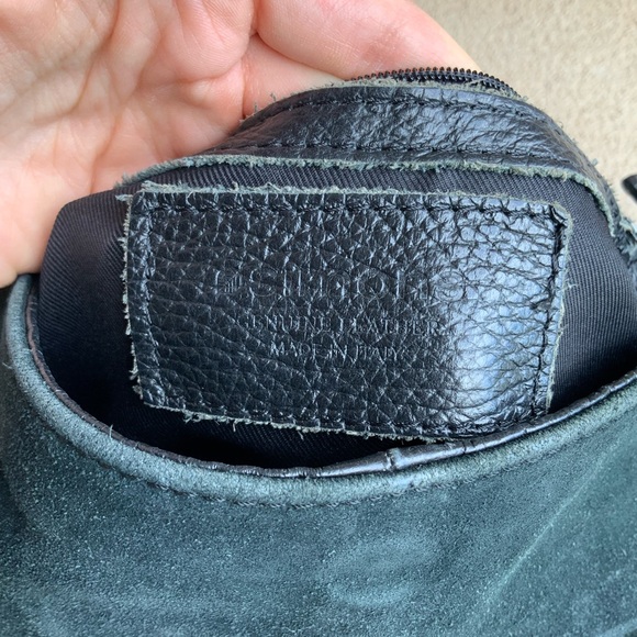 Bohemian SIMONS Nubuck Suede Pebbled Leather Black Hobo Slouchy Cross Body Purse - Picture 11 of 16